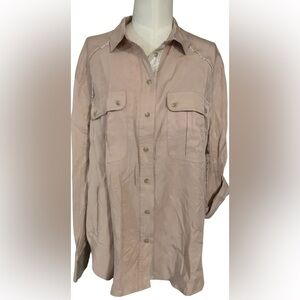 Free People Women’s Small (4-6) Off Campus Button Down Cream Top